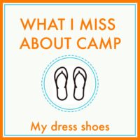 What I miss about camp - my dress shoes graphic